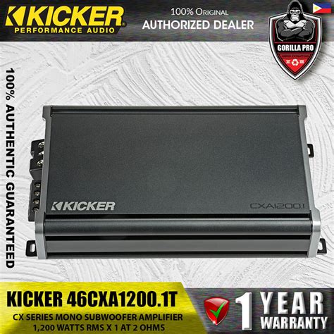 Kicker 46CXA1200 1T CX Series Mono Subwoofer Amplifier 1 200 Watts