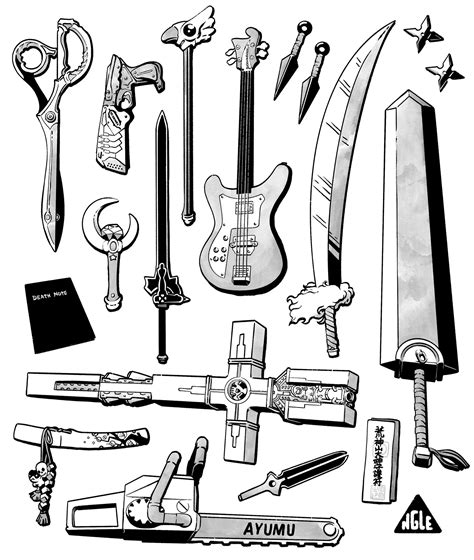 Anime Weapons Drawing