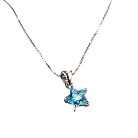 Collana Stella Di Topazio Azzurro E Argento 925 Collane Quinto