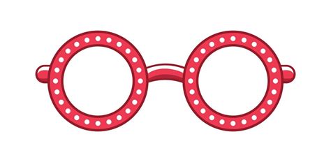 Red Round Transparent Eyeglasses Frame With White Dot Pattern Clipart