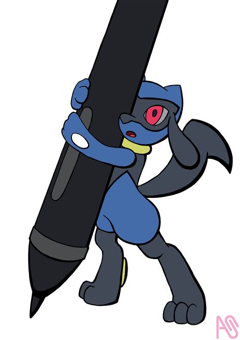 Riolu Holding A Pen Riolucario Illustrations Art Street