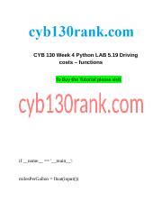 CYB 130 Week 4 Python LAB 5 19 Driving Costs Functions Docx CYB 130