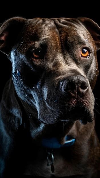 Un Perro Negro Con La Cara Negra Y La Palabra Pit Bull En El Frente