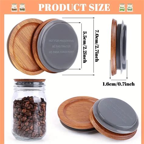 Regular Mouth Mason Jar Lids Wooden Storage Canning Jar Lids Temu