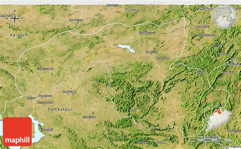 Satellite 3D Map of Sundargarh