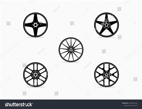 Set Car Wheel Vector Illustration Stock Vector Royalty Free