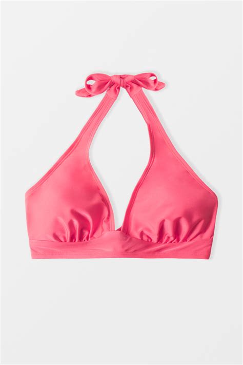 Rosa Rückbindung Bikini Top mit Neckholder in großen Größen Cupshe