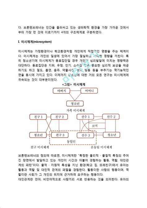 브론펜브레너의 생태학적 체계이론미시체계 중간체계 외체계 거시체계 시간체계인문사회레포트