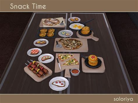 sims 4 cc // custom content food clutter decor // the sims resource // soloriya's Snack Time ...