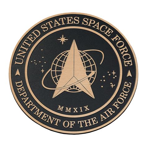 Space Force Plaque Metal Seal Woodland Manufacturing