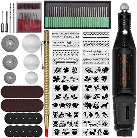 108 PCS Trousse à Outils de Gravure Stylo Graveur Électrique