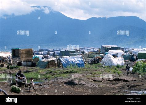 Refugee camp in Goma, Democratic Republic of the Congo in 1995. Area ...