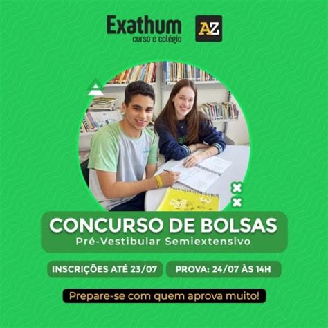 Concurso de Bolsas para o Pré Vestibular Semiextensivo 2023 2 Exathum