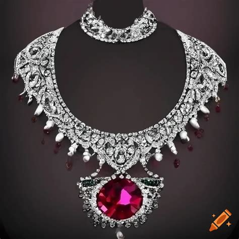 Gothic Inspired Sparkling Jewelry Set With Ruby Silver And Emerald On