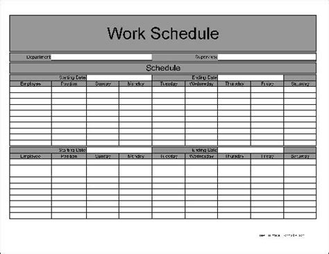 Free Basic Biweekly Work Schedule from Formville