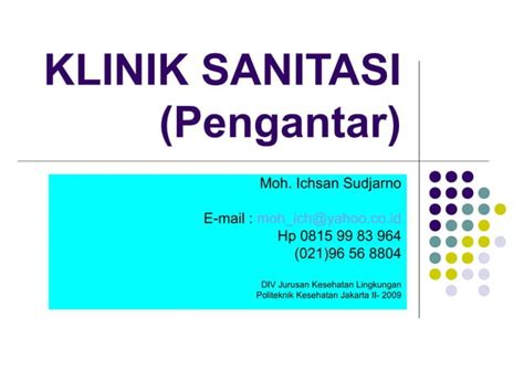 Klinik Sanitasi Ppt