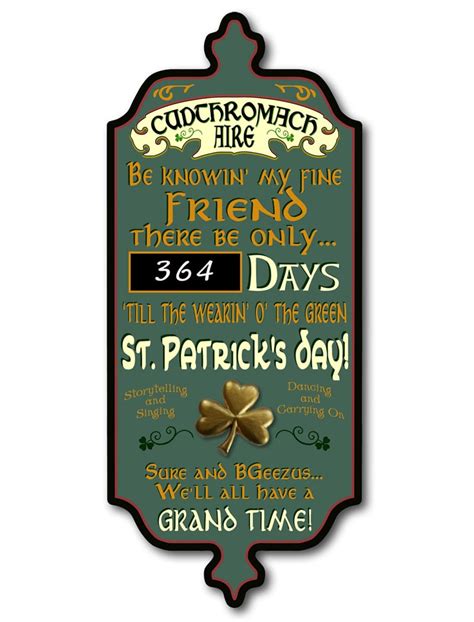 St Patricks Day Countdown Sign