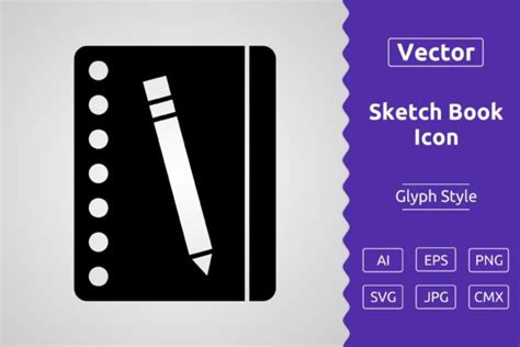 Vector Sketch Book Glyph Icon Graphic By Muhammad Atiq · Creative Fabrica