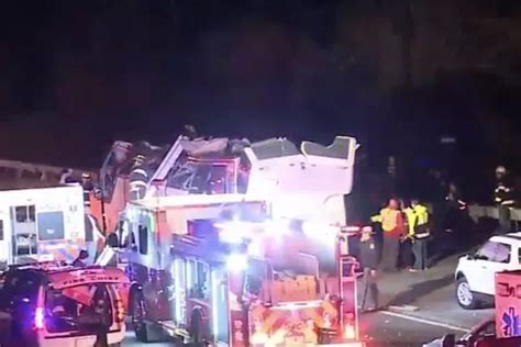 Horror As Bus Carrying Students Crashes Into Flyover Tearing Roof Off