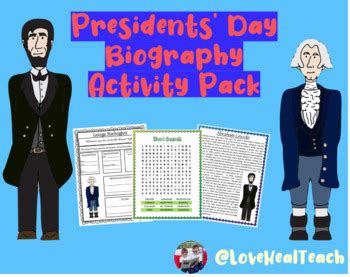 Presidents Day Biography Activity Pack By Lovehealteach Tpt