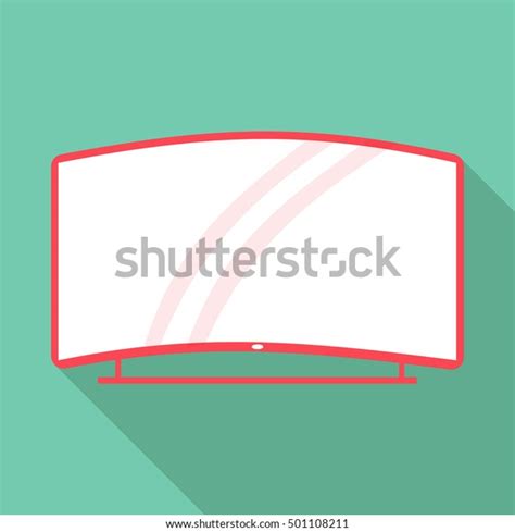 Curved Tv Icon Flat Illustration Curved Stock Vector Royalty Free