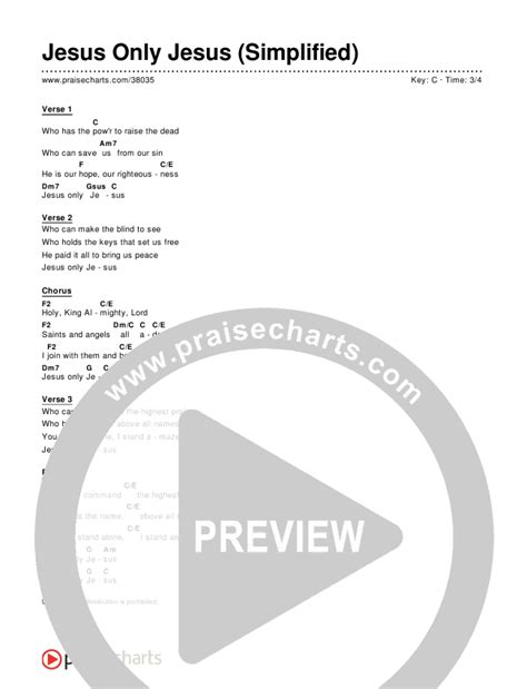 Jesus Only Jesus (Simplified) Chords PDF () - PraiseCharts