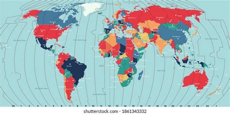 World Map Timezones Images Stock Photos D Objects Vectors