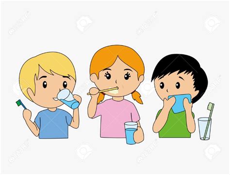 Clipart Of Child Brushing Teeth