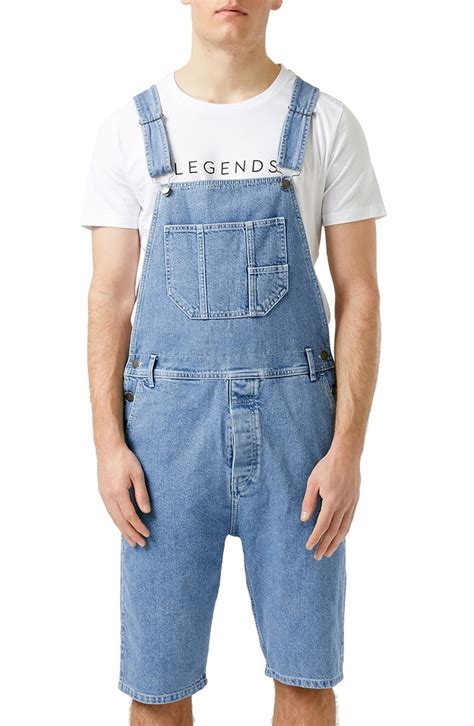 Topman Denim Short Overalls Nordstrom