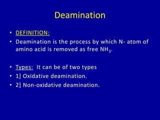 General Reactions involved in amino acid metabolism | PPT