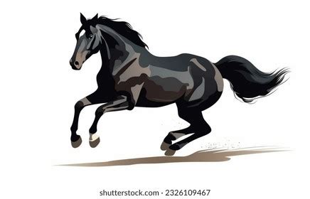 Jumping Black Horsewhite Background Black Horse Stock Vector (Royalty Free) 2326235243 ...