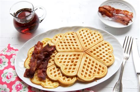 Waffles With Bacon And Maple Syrup Eat Little Bird