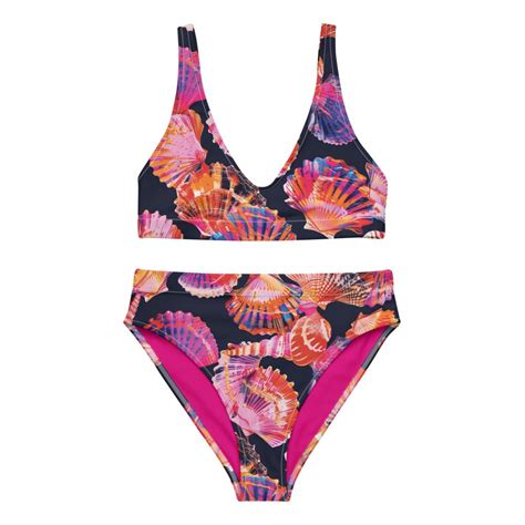 Neon Shells Scuba Bikini High Waisted Set The Dive Compass
