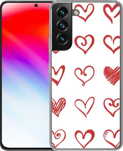 Samsung Galaxy S22 Hoesje Een Illustratie Met Hartjes In Verschillende Vormen