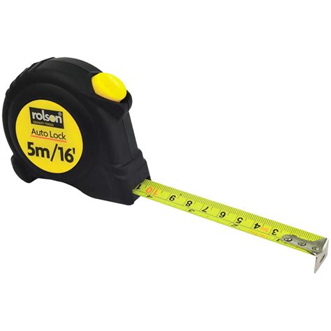 Rolson Auto Lock Tape Measure 5m Diy Tools Bandm