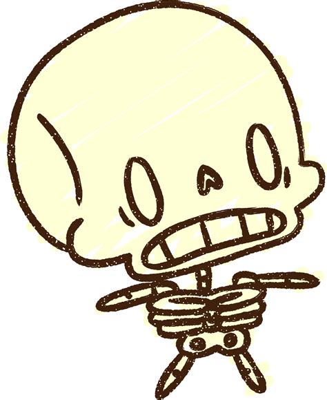 Spooky Skeleton Chalk Drawing 45195188 Png