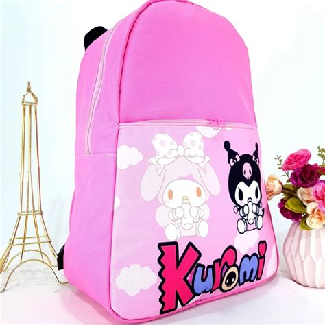 Mochila Escolar Nacional Color Rosa Con Dise O De Kuromi Y Melody