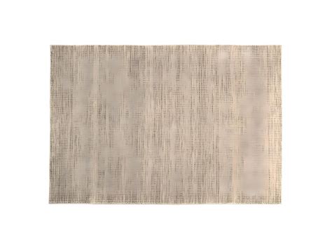 QUENTIN Tapis rect 200x290cm en laine tissée couleur blanc et kaki