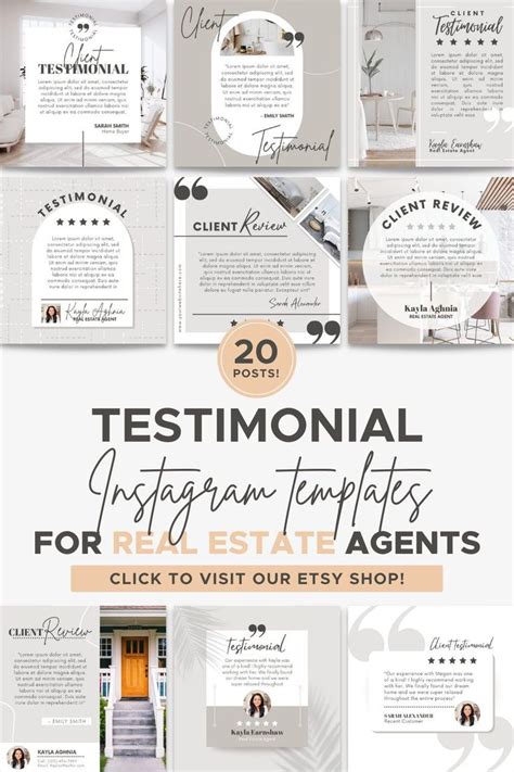 Testimonial Realtor Instagram Posts Real Estate Social Etsy Uk