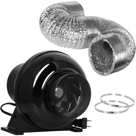 Ipower 4 In 230 Cfm Inline Ventilation Fan With 8 Ft Non Insulated Flex Aluminum Ducting 2