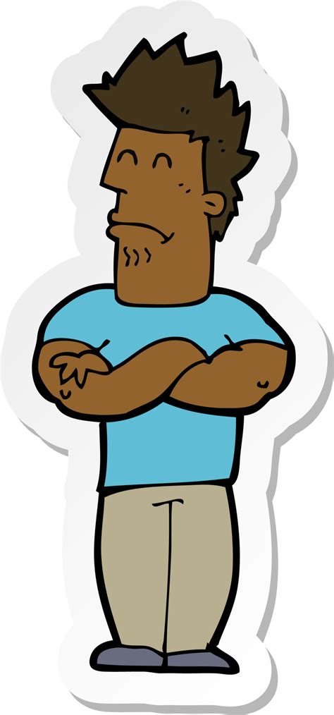 Sticker Of A Cartoon Sulking Man 36484728 Png