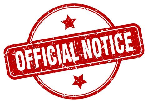 Official Notice Stamp Official Notice Round Vintage Grunge Label Stock