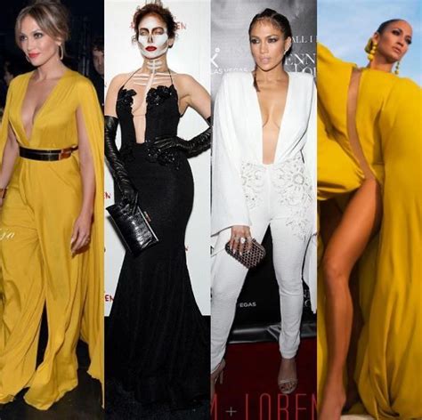 Jennifer Lopez wearing a multitude of dresses designer by Michael ...