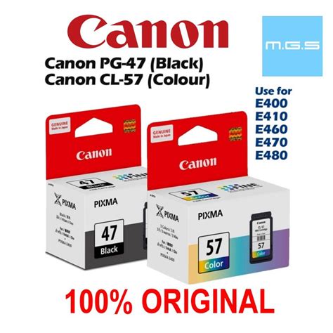 CANON PG47 CL57 CL57S BLK CL57 COLOR PG 47 CL 57 57s Shopee Malaysia