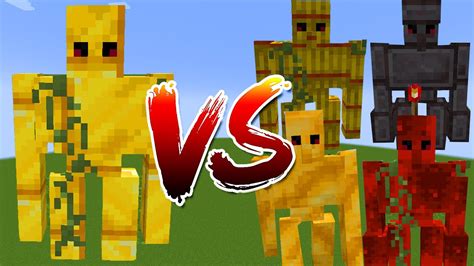 Gold Golem Vs All Golems Mob Battle In Minecraft YouTube