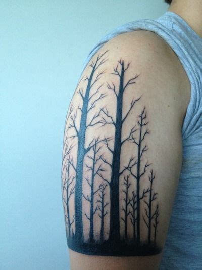 Lonely Spooky Trees Tattoos Neck Tattoo Geometric Tattoo Forest