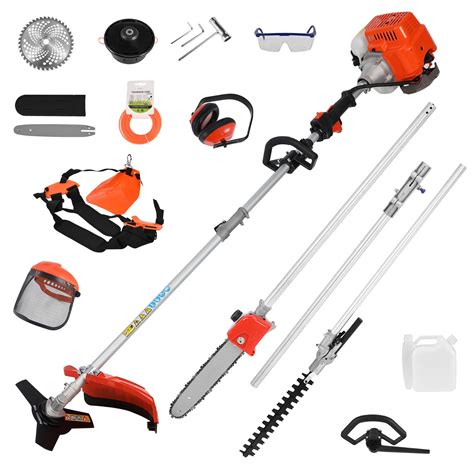5 in 1 Lawn Mower,52CC Gas Weed Trimmer,Cordless Hedge Trimmer,2-Stroke