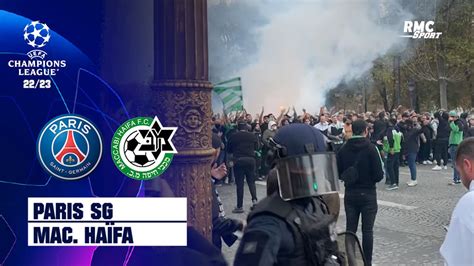 Psg Maccabi Haifa Les Supporters Israéliens Défilent Sur Les Champs Elysées