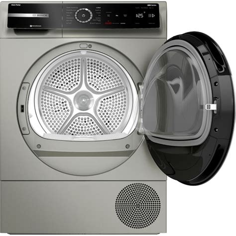 Bosch 800 Series 4-cu ft Stackable Steam Cycle Ventless Smart Electric Dryer (Pearl Steel ...