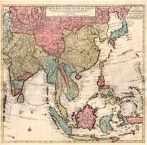 Antique Map Of Southeast Asia By Covens Mortier Sanderus Antique